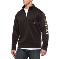 Ariat Men's Team Logo 1/4 Zip Top