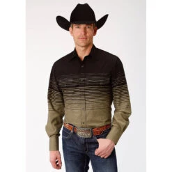 Roper Men's Border Stripe Snap Shirt