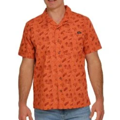 Cinch Men's Camping Print Short Sleeve Camp Shirt