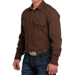 Cinch Men's Modern Fit Weave Print Snap Shirt