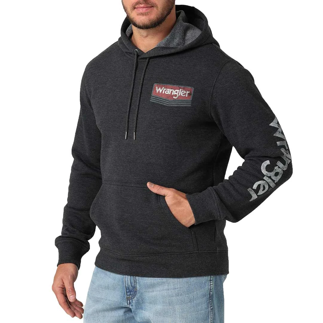 Wrangler Men's Logo Arm Hit Pullover Hoodie