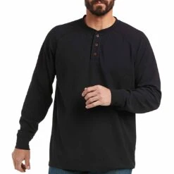 Ariat' Rebar Men's Thermal Work Henley T-Shirt
