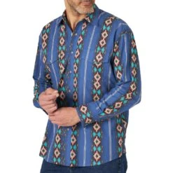 Wrangler Men's Checotah Print Snap Shirt