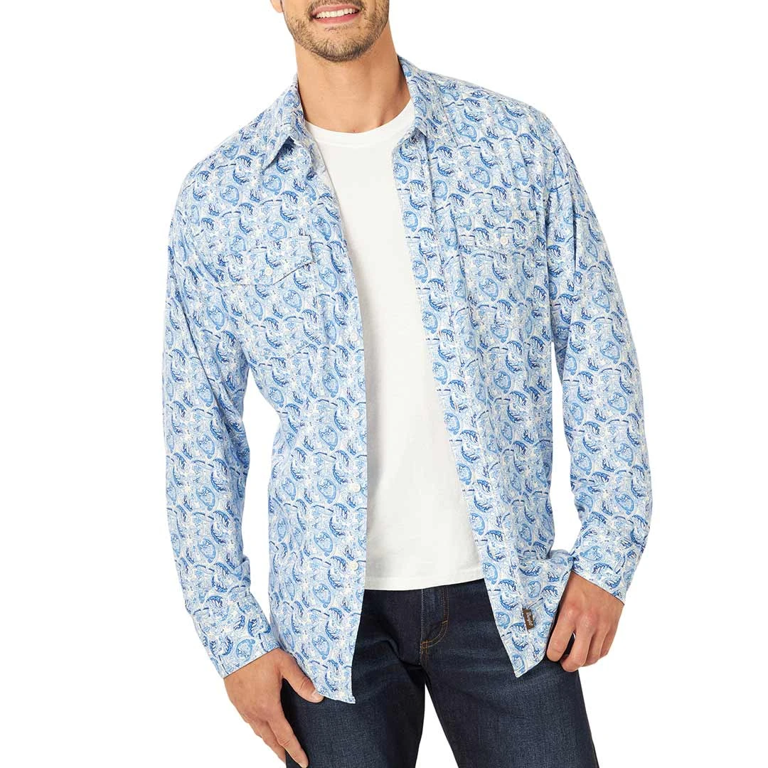 Wrangler Men's Retro Paisley Print Button-Down Shirt