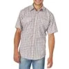 Wrangler Men's Wrinkle Resist Short Sleeve Plaid Snap Shirt