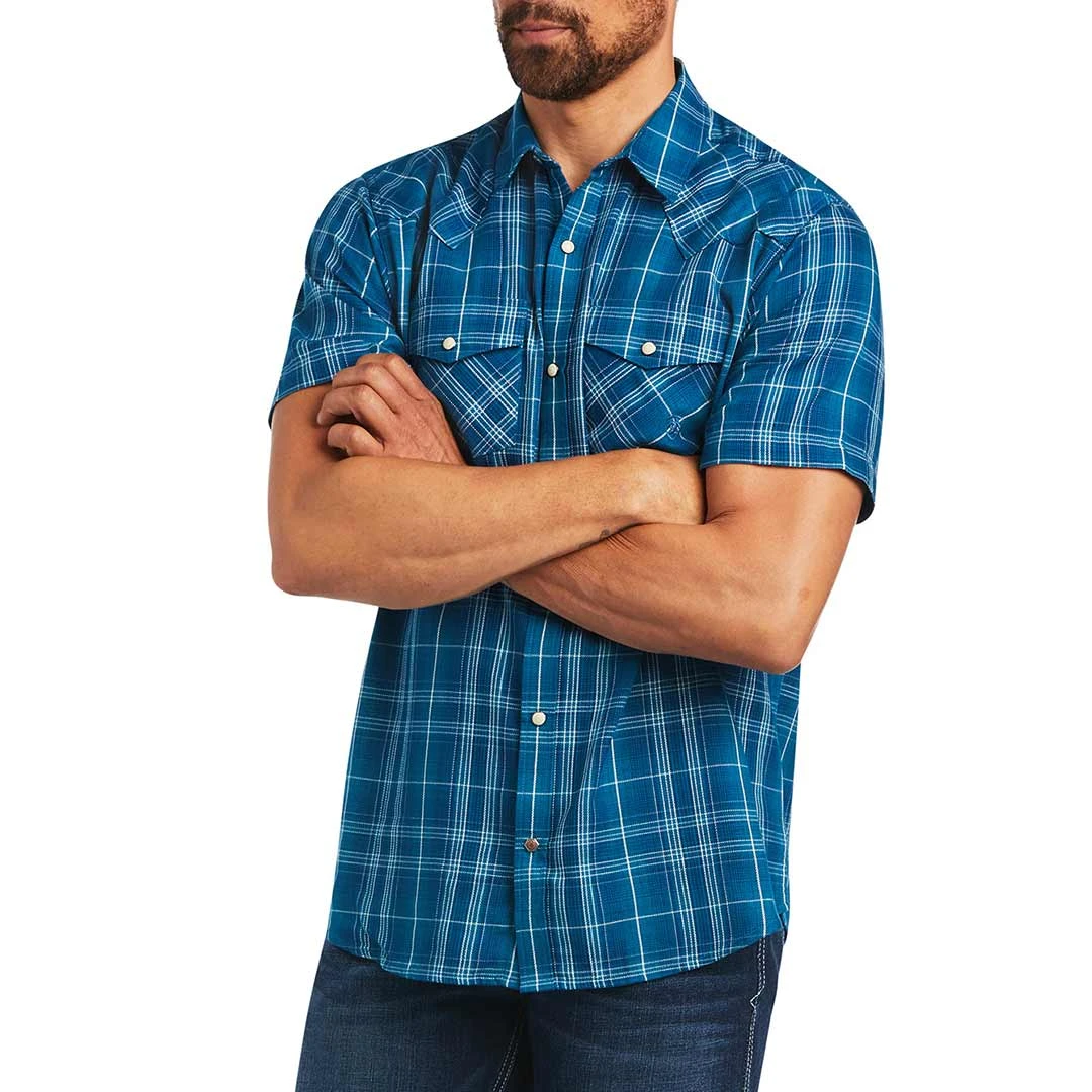 Ariat Men's Holt Retro Fit Short Sleeve Plaid Snap Shirt