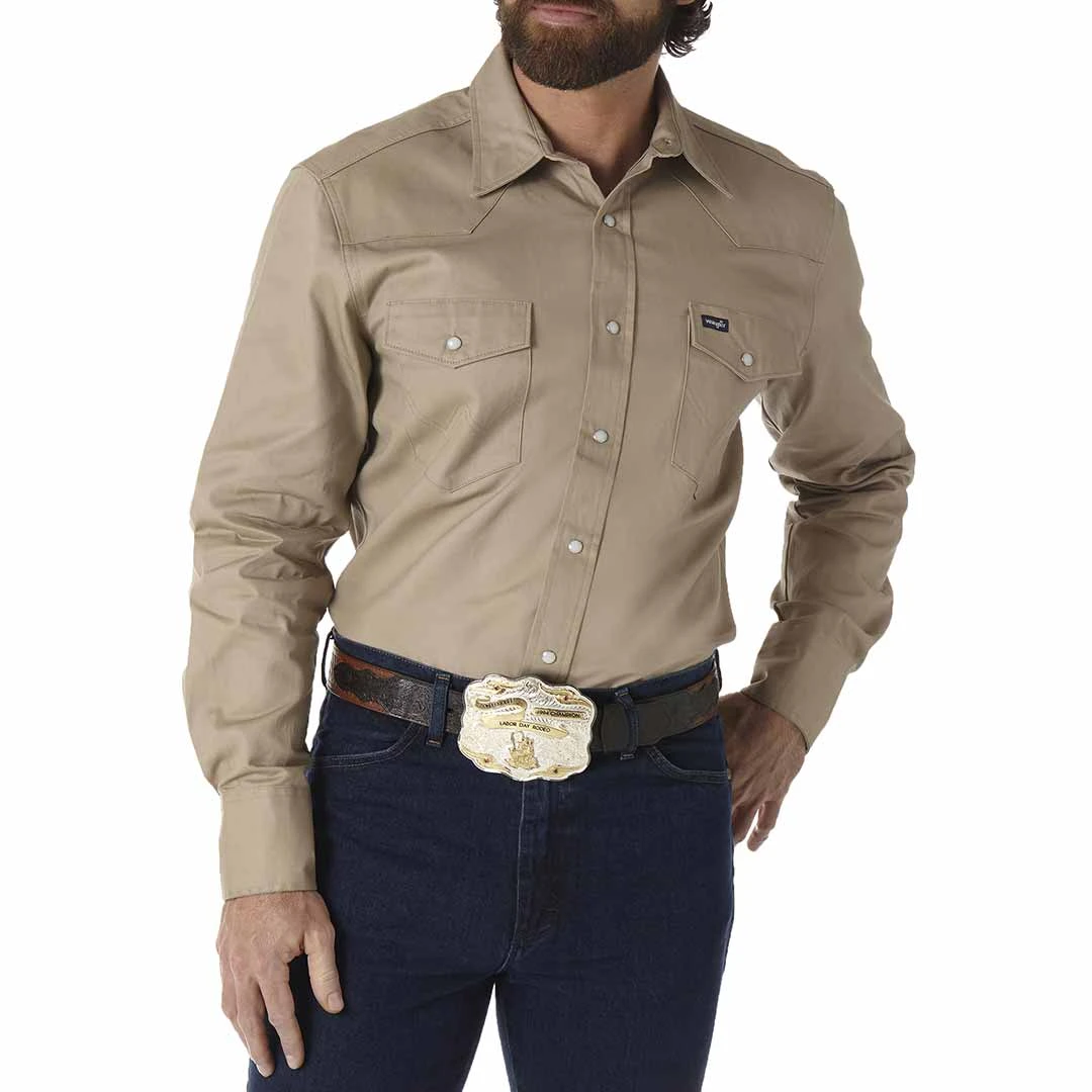 Wrangler Men's Cowboy Cut Firm Finish Snap Work Shirt