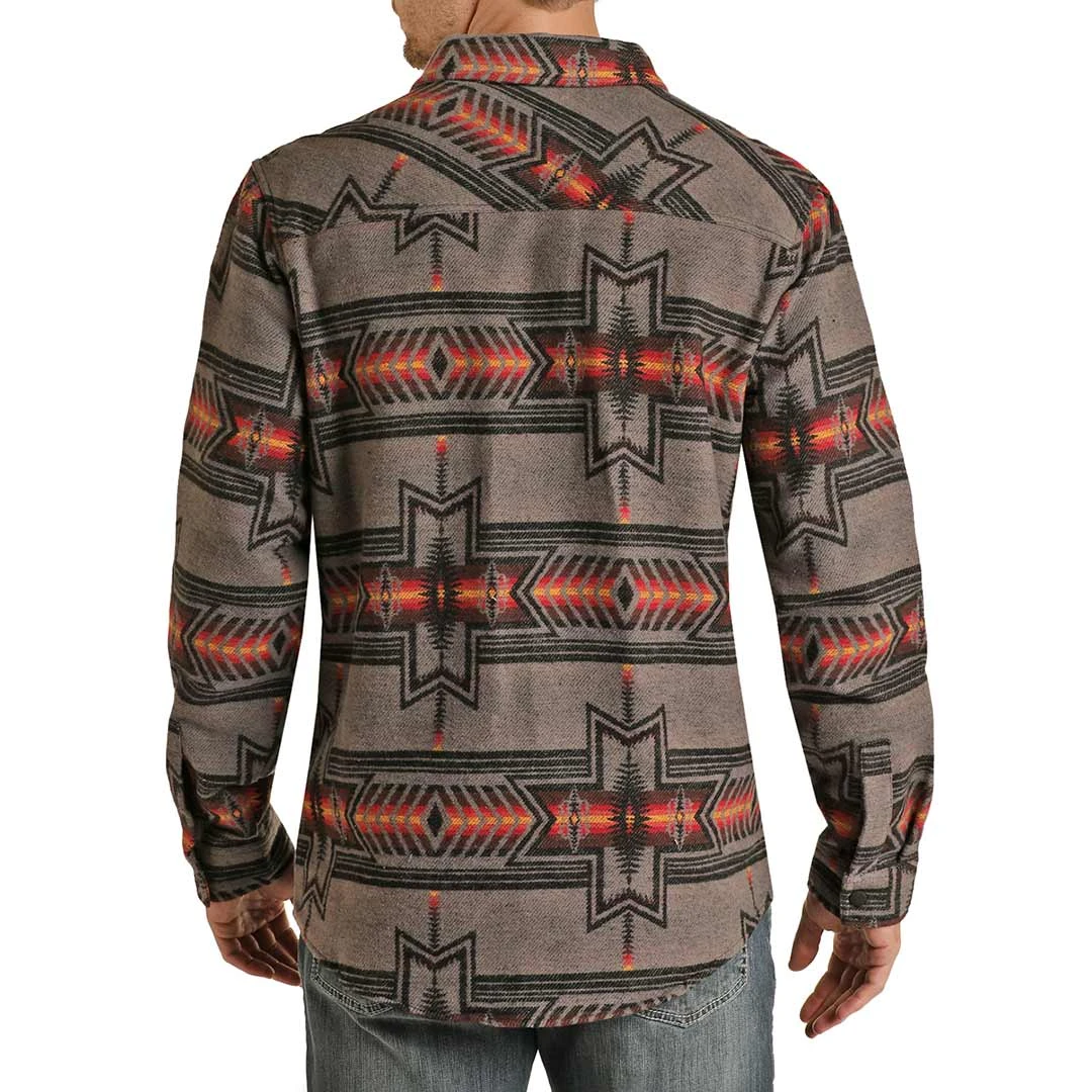 Rock & Roll Cowboy Men's Aztec Shirt Jacket - Image 2