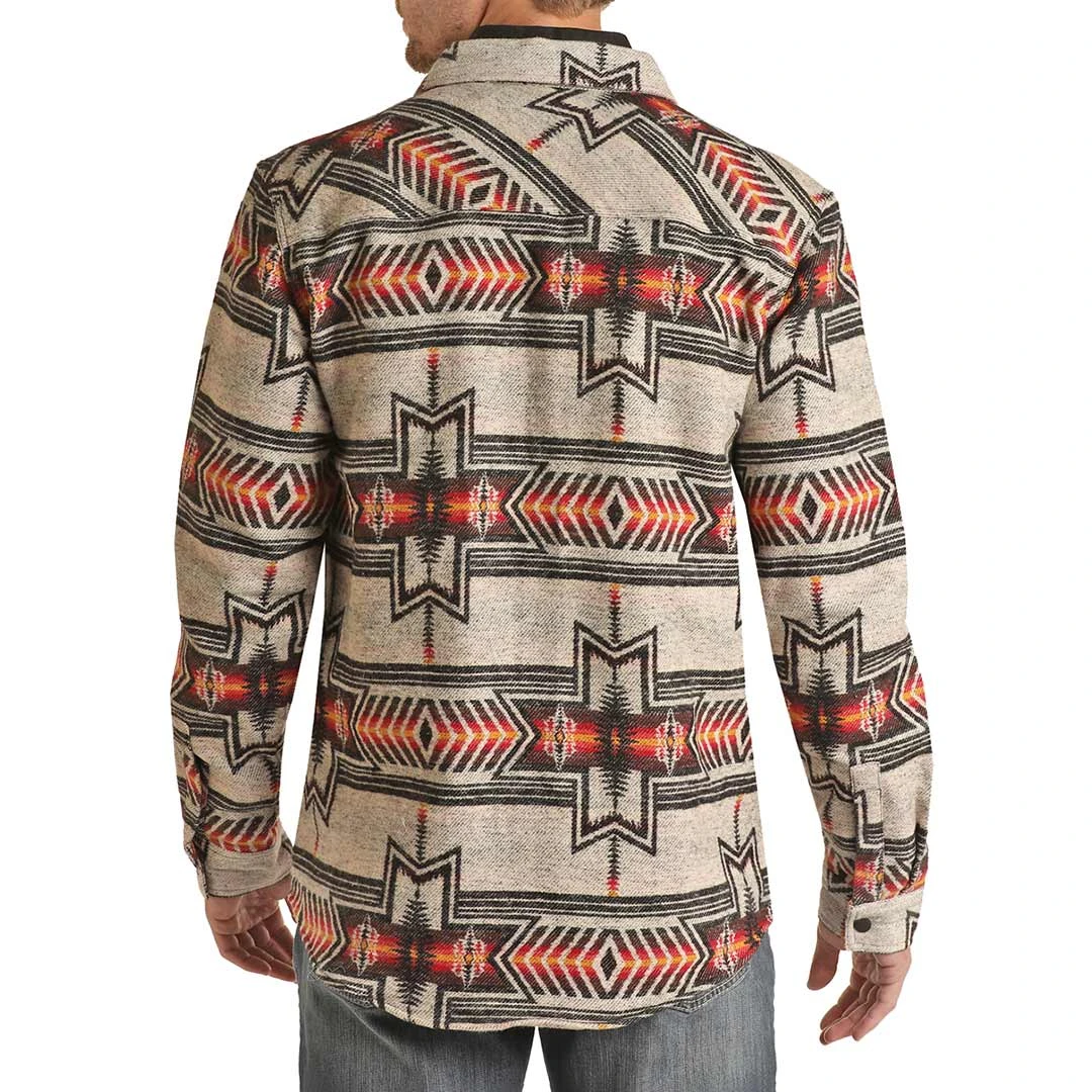 Rock & Roll Cowboy Men's Aztec Shirt Jacket - Image 5