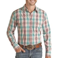 Panhandle Select Men's Relaxed Fit Plaid Snap Shirt