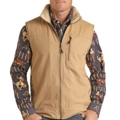 Powder River Outfitters Men's Brushed Cotton Canvas Vest
