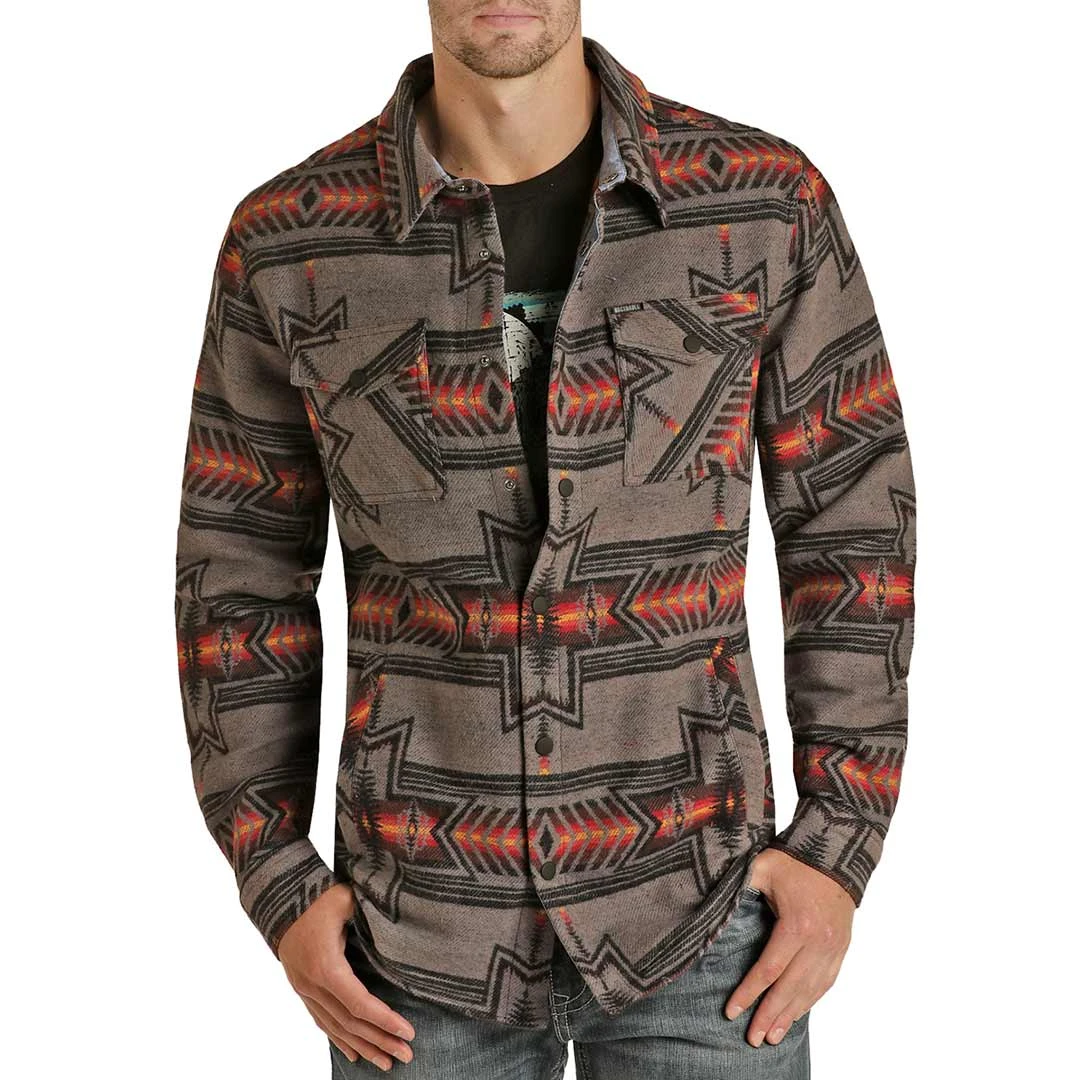 Rock & Roll Cowboy Men's Aztec Shirt Jacket
