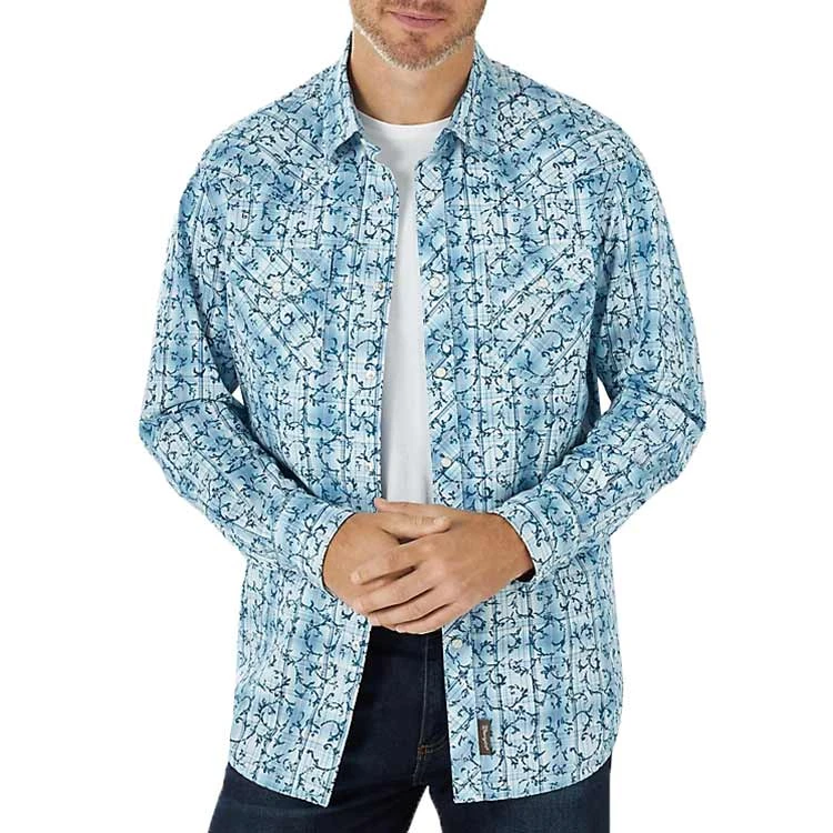 Wrangler Men's Retro Premium Vine Print Snap Shirt